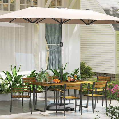 Mafi 6 Seater Wood Panel Outdoor Dining Set Slatted Design