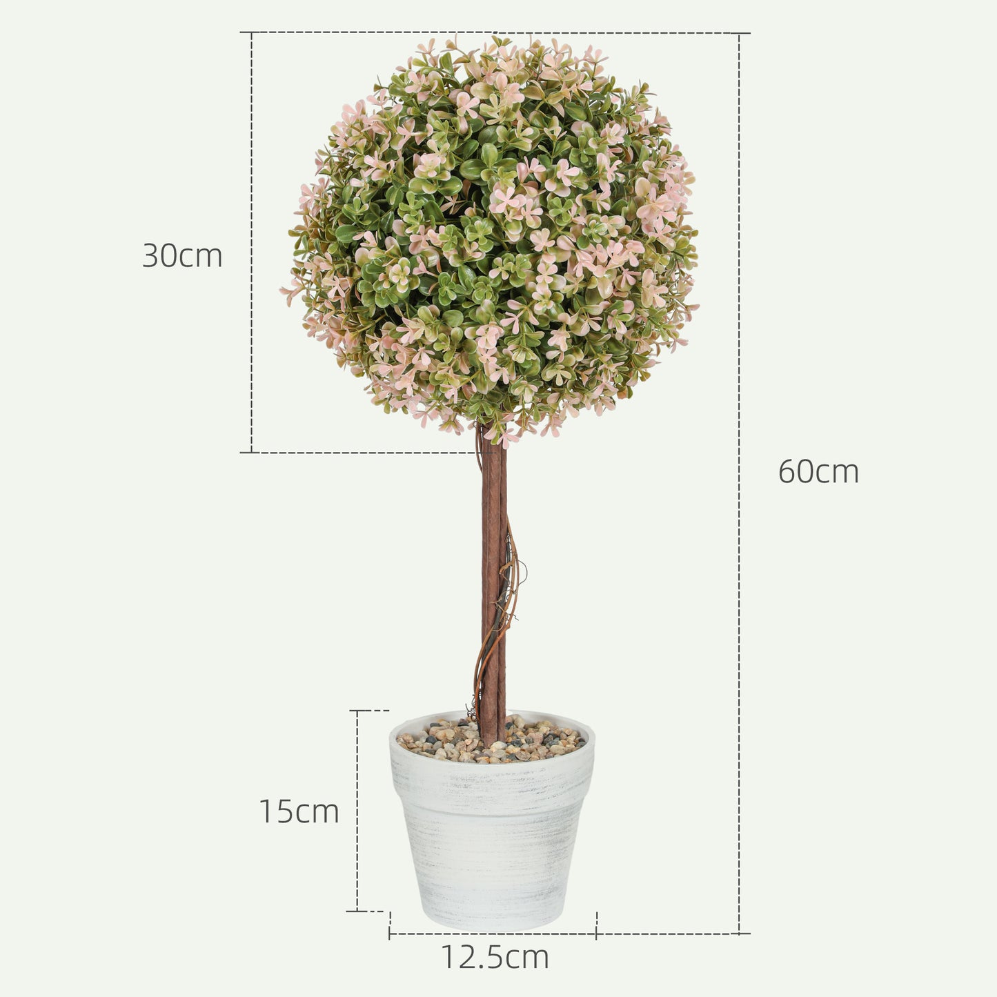 Love Nilo Set Of 2 Artificial Murraya Flower Plants In Pots H8 60cm Cream White
