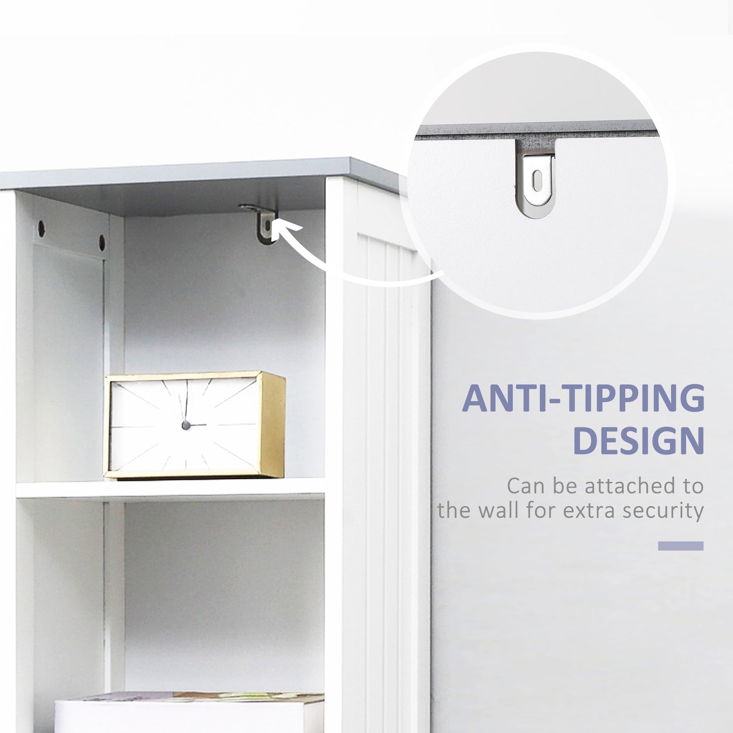 Noka Tall Slim Bathroom Linen Cabinet With Shelves Drawer And Door In White