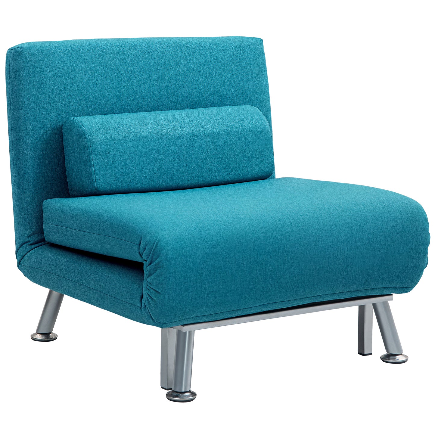 Rekele Linen Dark Blue Single Sleeper Chair