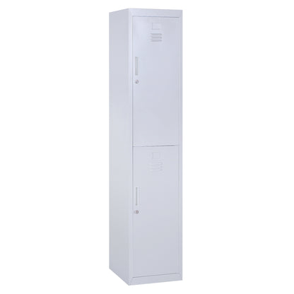 Marino 180cm Light Grey Metal Tall Locker Storage Cabinet With Internal Shelves