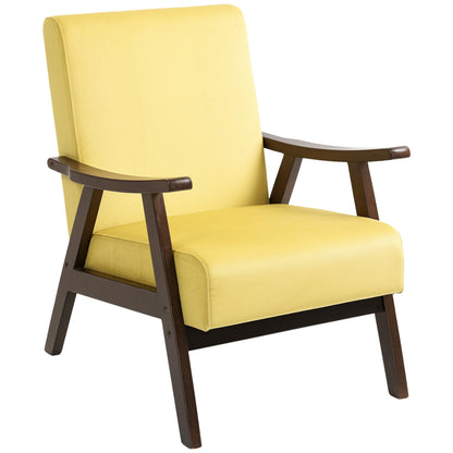 Surano Velvet Champagne Nordic Accent Armchair With Solid Wood Frame And Deep Padding