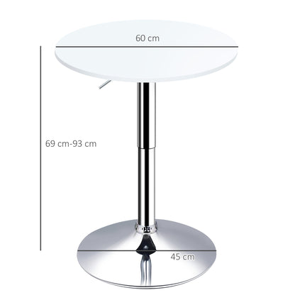 Rocolo Metal And Wooden White Adjustable H8 Round Bar Table With Swivel Top