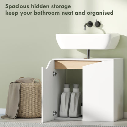 Lahane Under Sink Bathroom Storage Cabinet With Soft Close Doors White