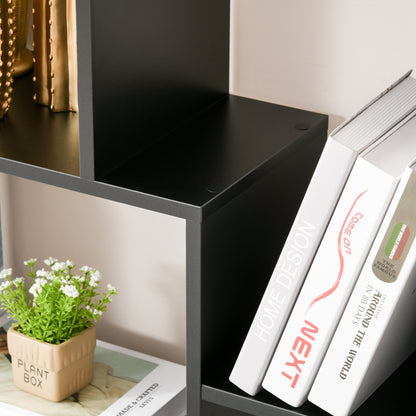 Rotolu Bado Wood Black 8 Tier Freestanding Grid Bookcase With Anti Tip Design