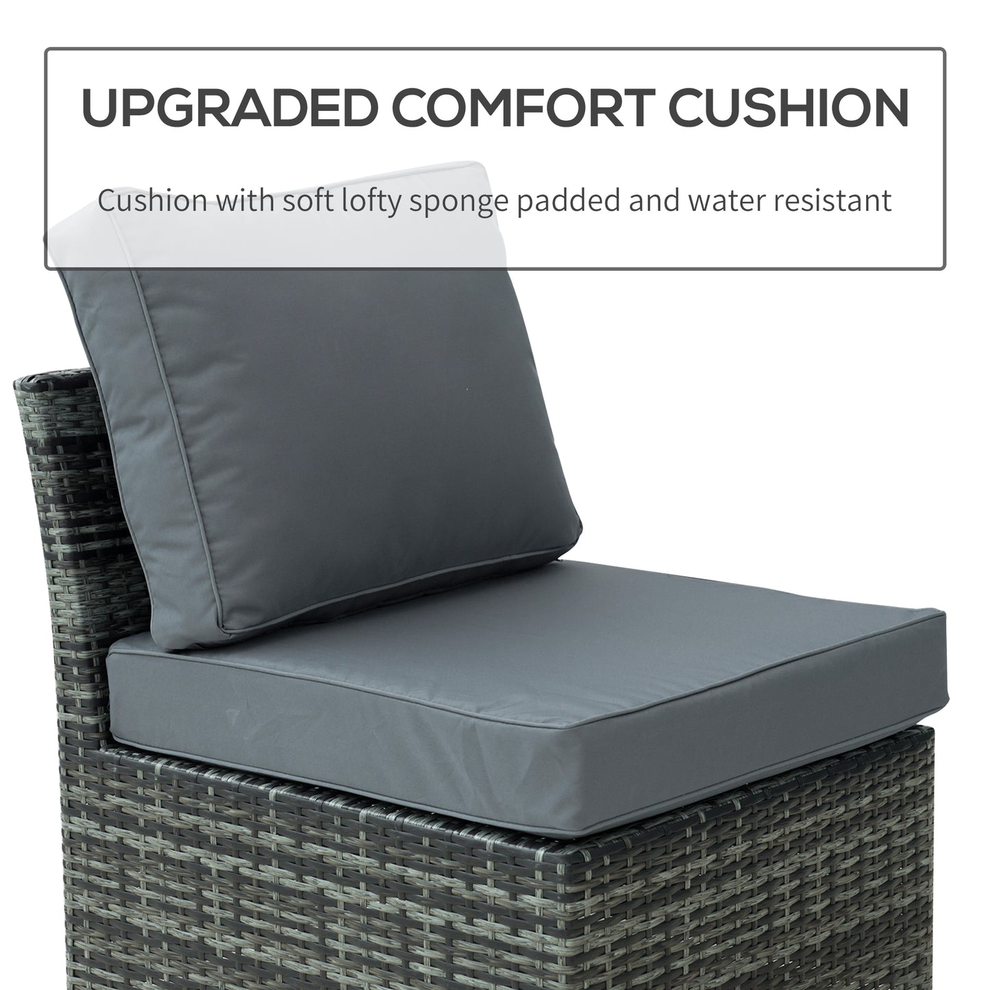 Mosone Rattan Grey 5 Seater Reclining Outdoor Sofa Set With Canopy and 2 Tables