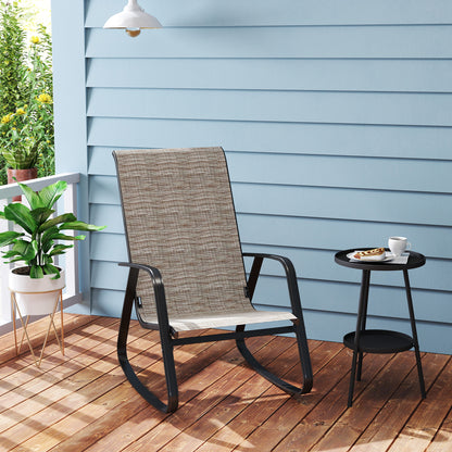 Leke Fizi Metal Light Brown Single Outdoor Rocking Garden Chair