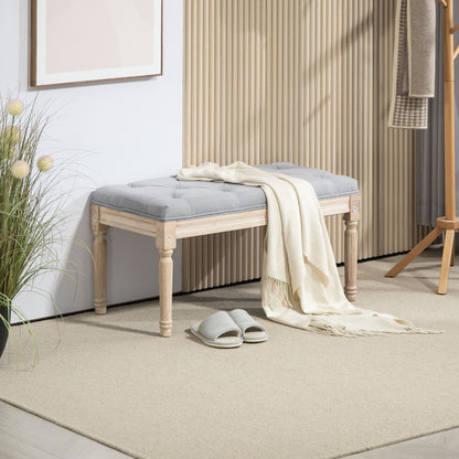 Vero Vintage Style Natural and Light Grey Wooden Bed End Bench