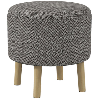Roli Linen Look Light Grey Round Storage Ottoman