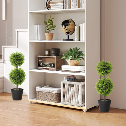 Leka Fadi Set Of 2 Artificial Boxwood Ball Topiary Trees With Double Ball Design H8 60cm