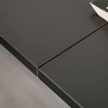 Keba 143cm Metal Black Industrial L Shaped Desk With Storage Drawer
