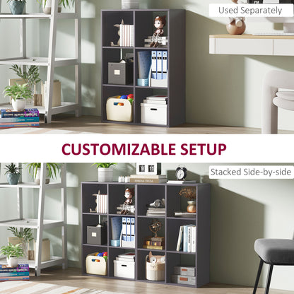Fahe Wooden Grey 6 Cube Storage Bookcase