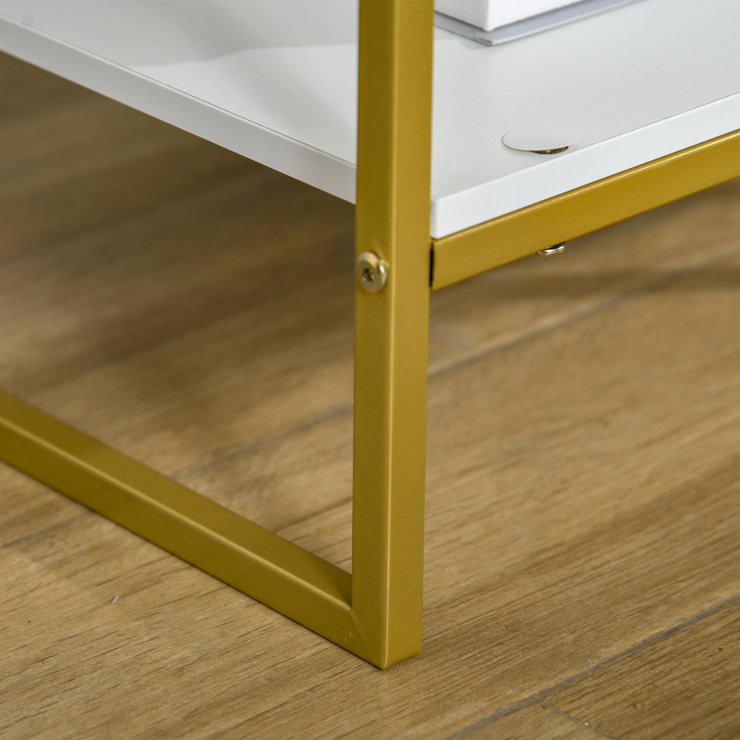 Fimase Set Of 2 Wooden White Bedside Tables With Drawer And Shelf