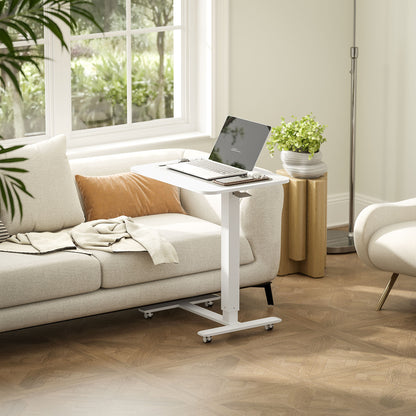 Nelone White Laptop Stand Adjustable Standing Desk On Wheels