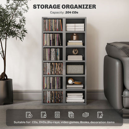 Neta Vipa High Gloss Grey Set Of 2 CD Storage Units With 102 Disc Capacity