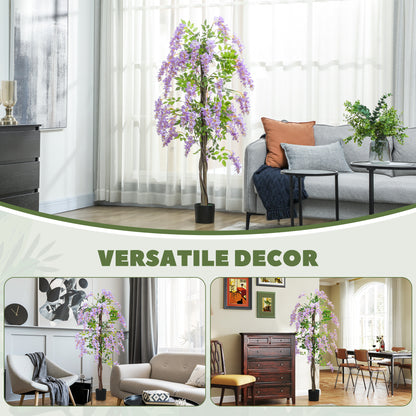 Ratona Tall Artificial Ficus And Wisteria Style Tree In Pot H8 180cm