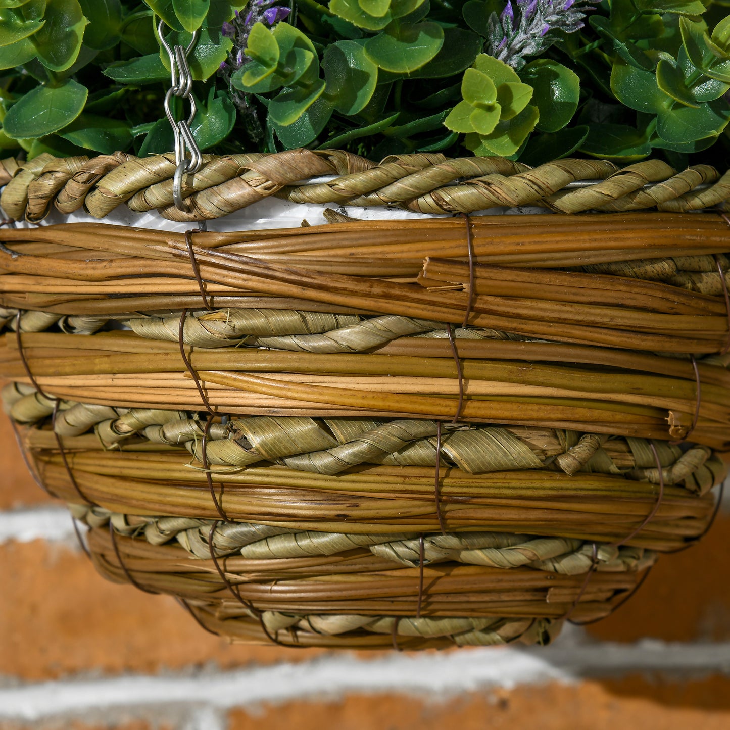 Tane Male Set Of 2 Hanging Artificial Lavender Flower Pots For Indoor Display