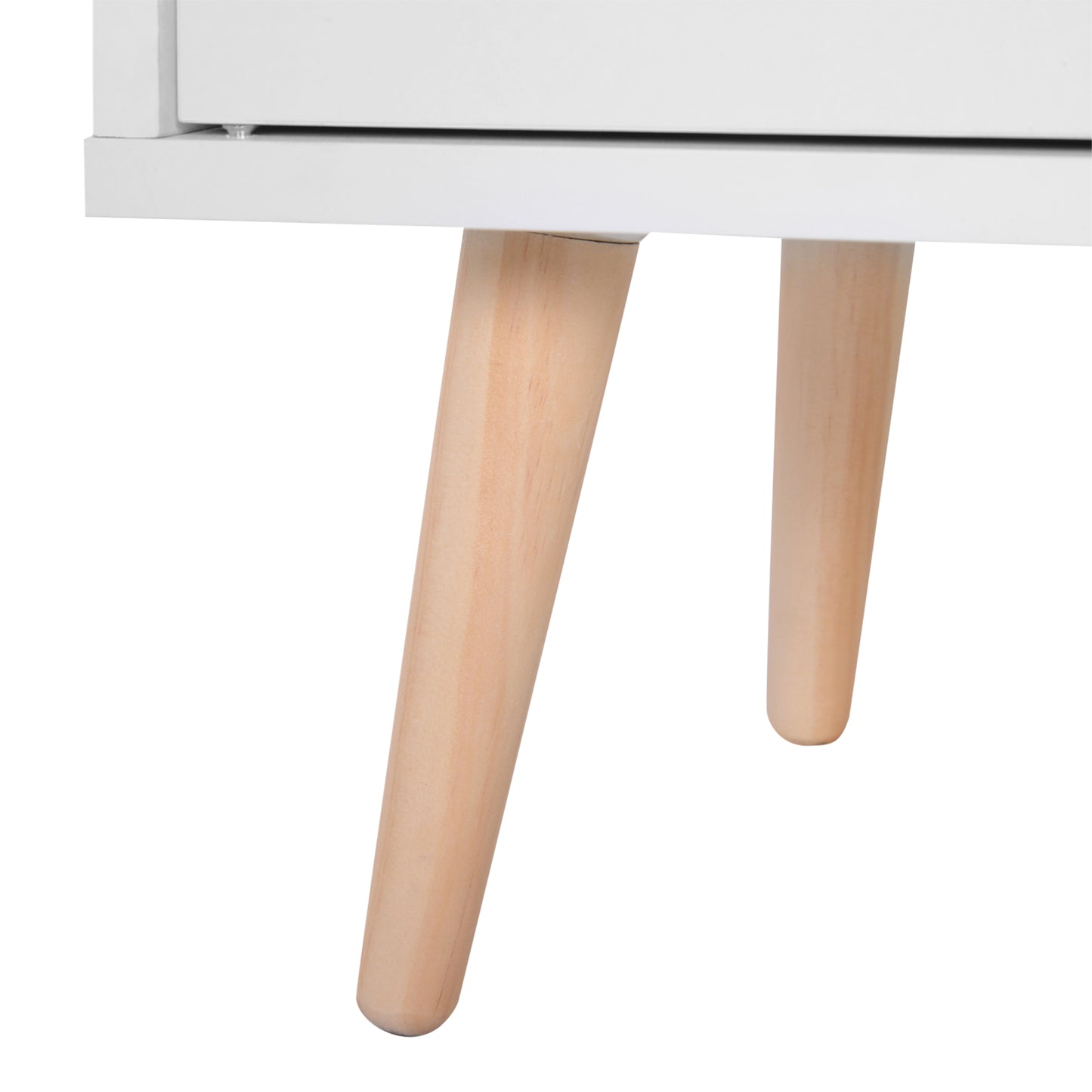 Ropa Wooden White Floor Standing Sideboard With Drawer Storage 2 Doors and 4 Shelves
