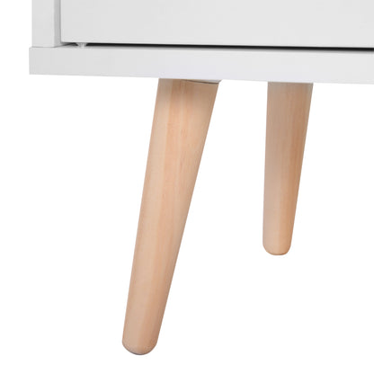 Ropa Wooden White Floor Standing Sideboard With Drawer Storage 2 Doors and 4 Shelves