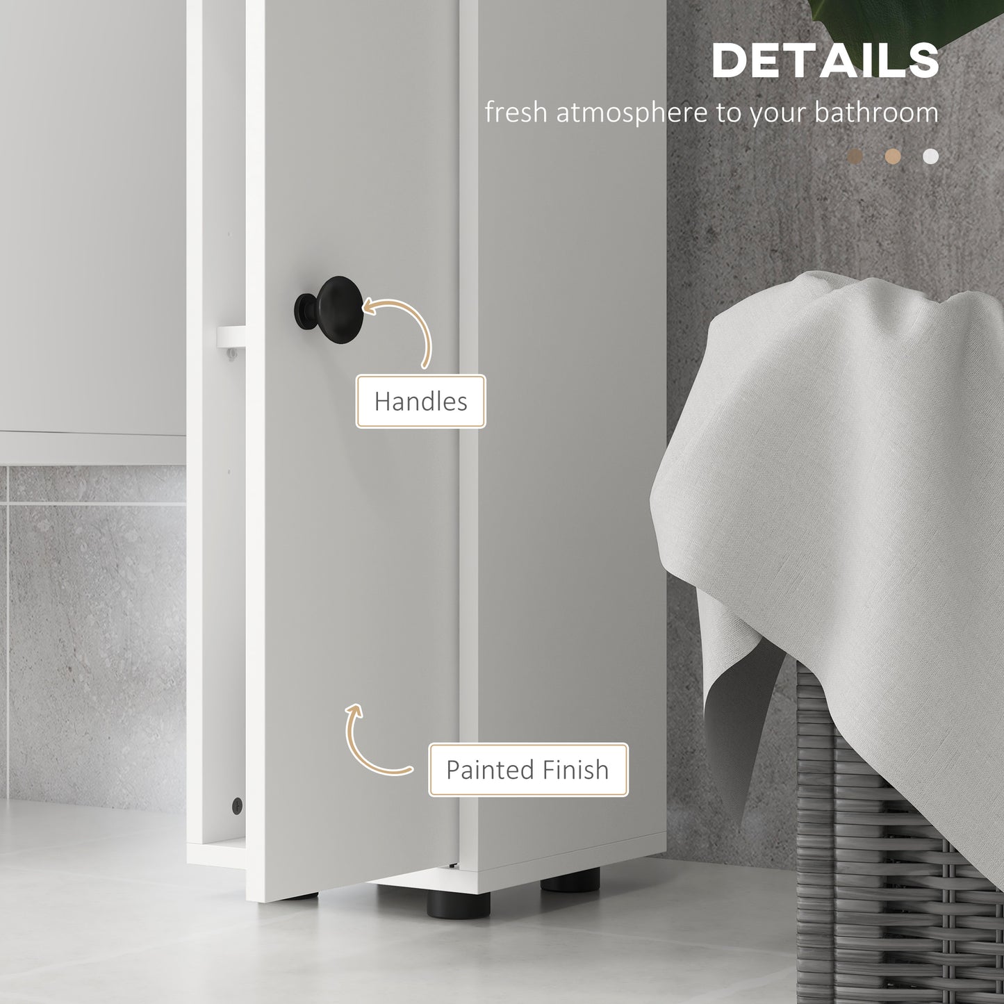 Lakeva Extra Tall Slim Bathroom Storage Cabinet With Multi Layer Internal Compartments White
