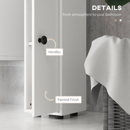 Lakeva Extra Tall Slim Bathroom Storage Cabinet With Multi Layer Internal Compartments White