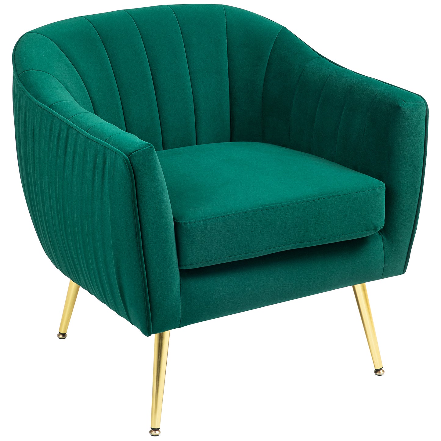 Rico Nota Velvet Forest Green Shell Back Accent Chair