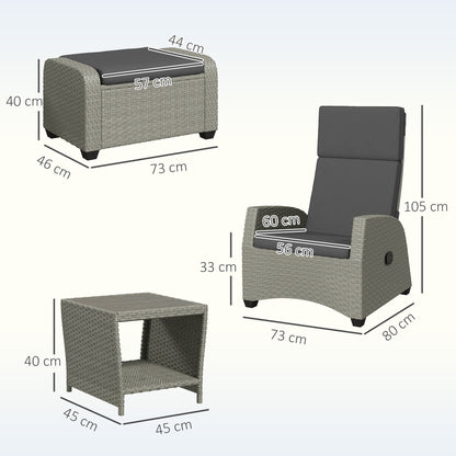 Dive Rattan Dark Grey 5 Piece Garden Furniture Bistro Set