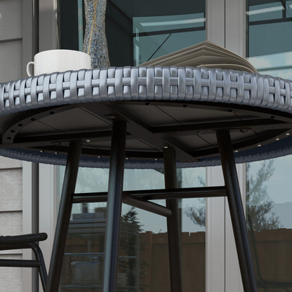 Eldoyo Grey Rattan Outdoor Garden Bistro Table