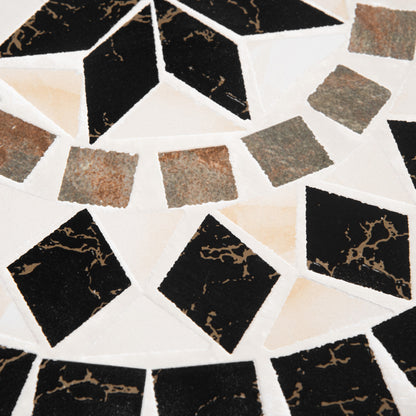Pamone Metal Black Round Mosaic Outdoor Patio Bistro Table