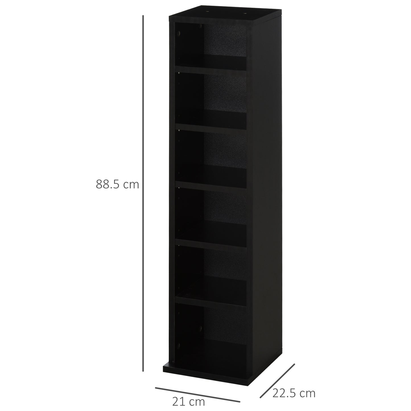 Dofafi Wood Black Set Of 2 CD And Blu Ray Media Storage Towers With Adjustable Shelves