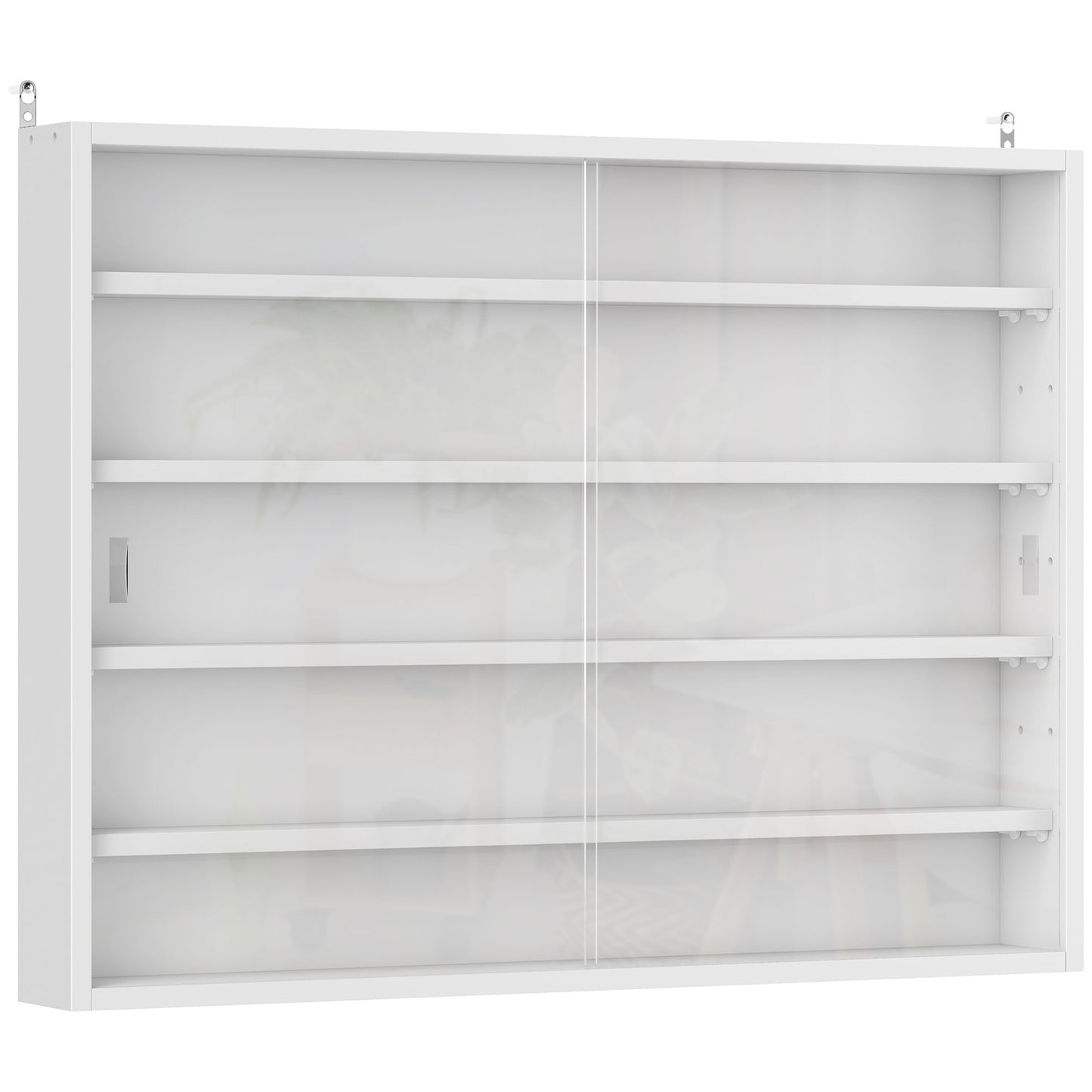 Ronimo Wood And Glass White Wall Mounted Display Cabinet With Adjustable Shelves