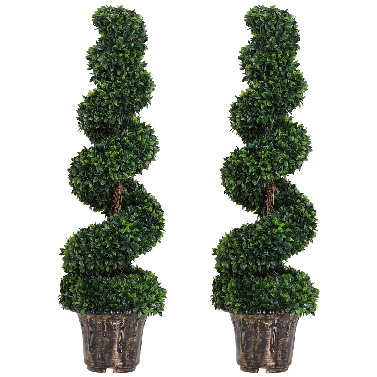 Badola Set Of 2 Artificial Rose Plants In Yellow And White Colour Finish