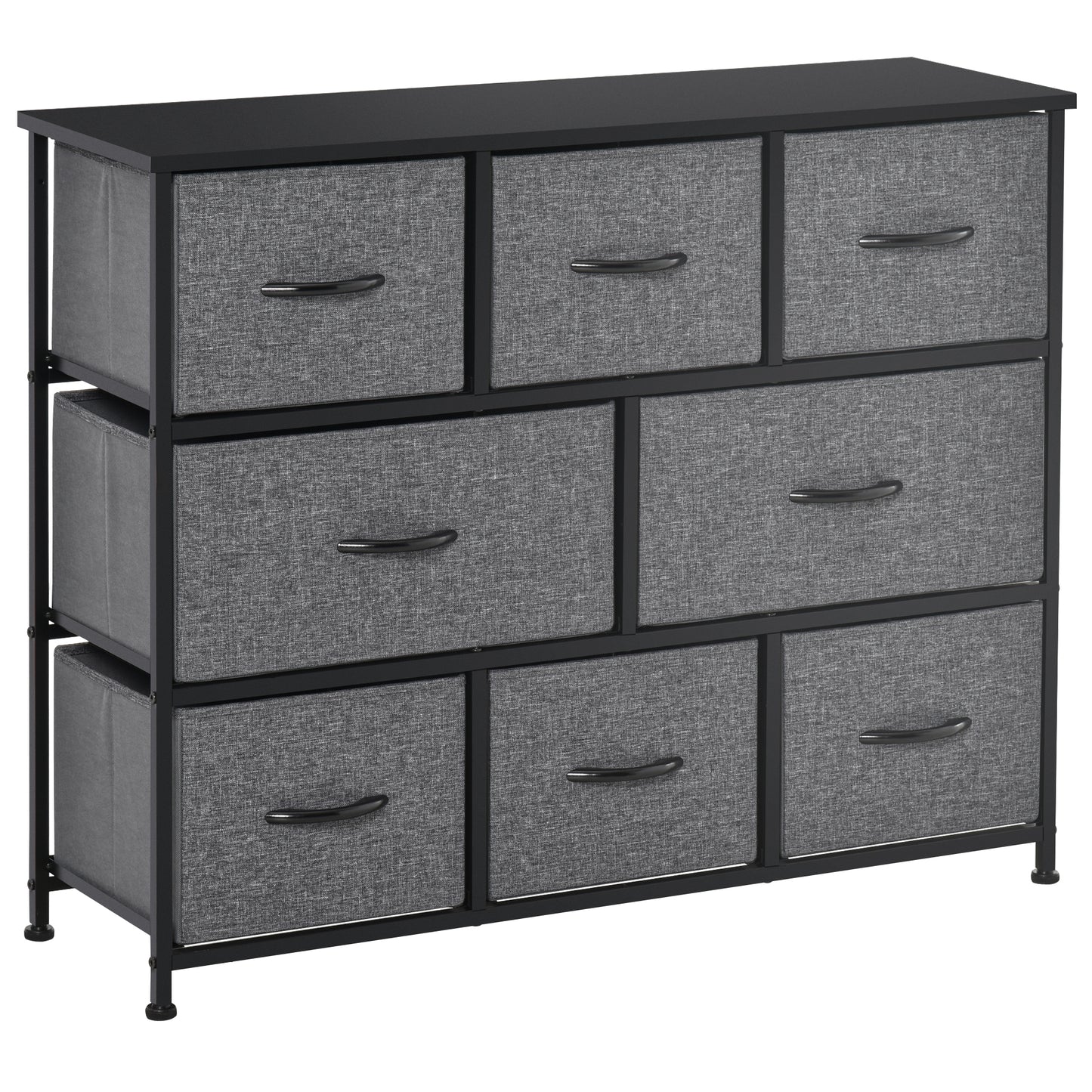 Vazimo Fabric And Metal Dark Grey 8 Drawer Foldable Storage Chest