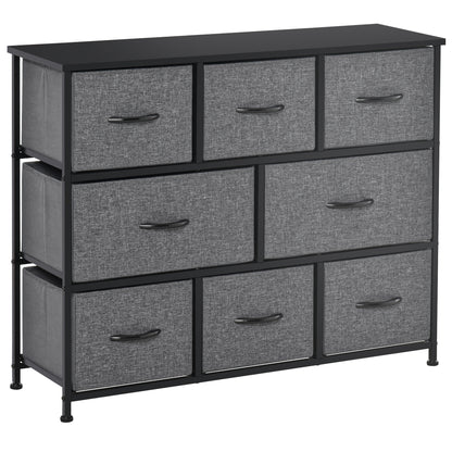 Vazimo Fabric And Metal Dark Grey 8 Drawer Foldable Storage Chest