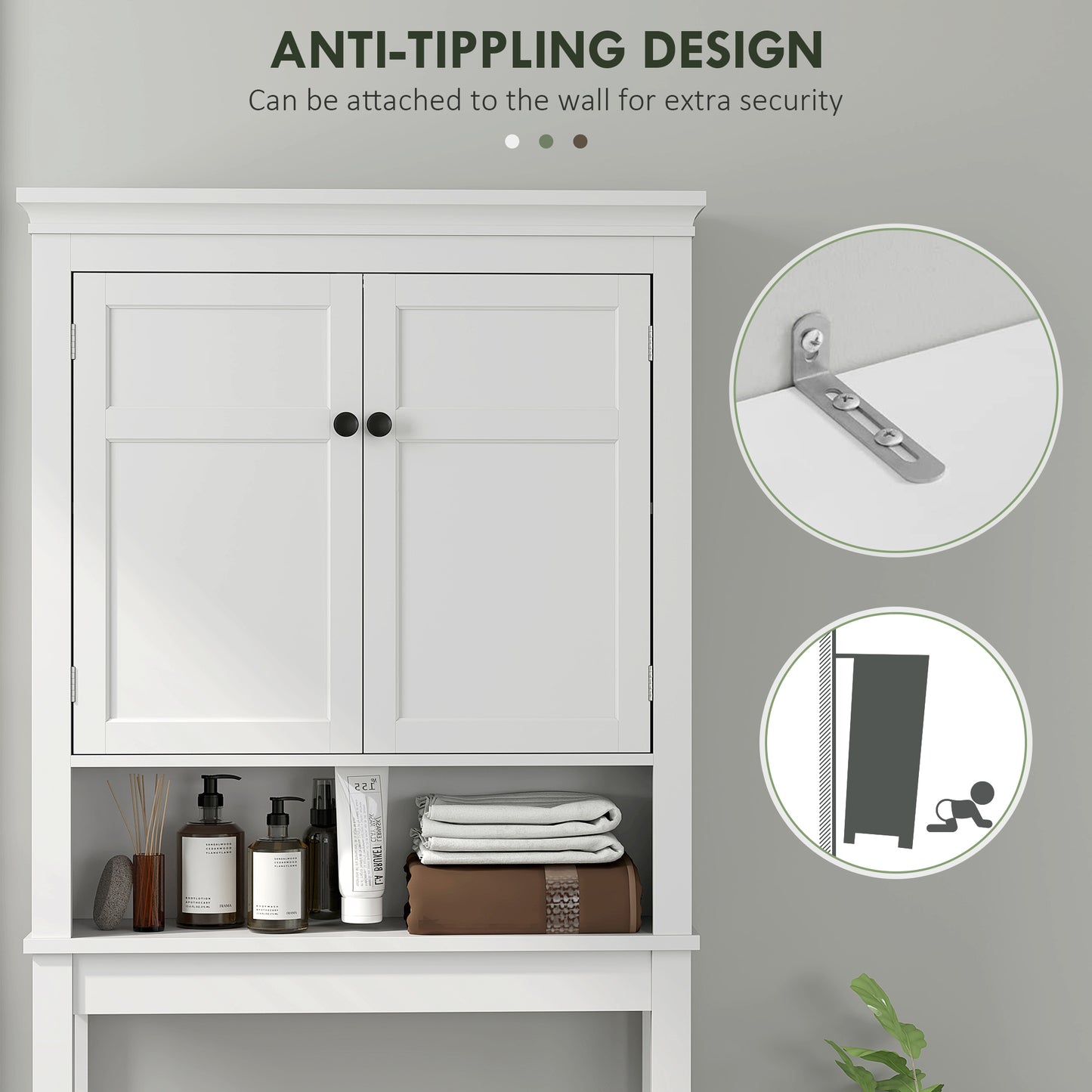 Nivele Over Toilet And Appliance Storage Cabinet In White