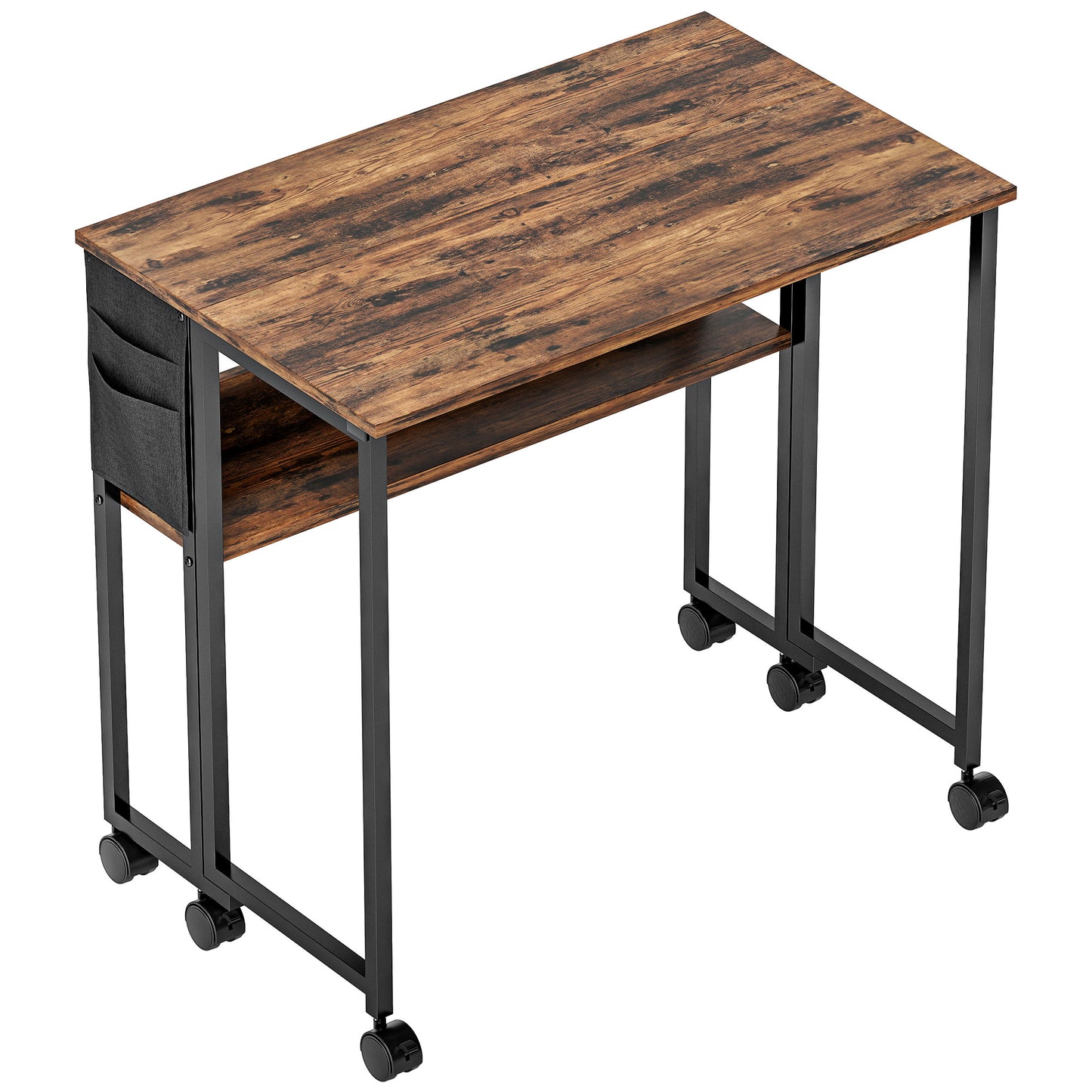 Saha 80cm Wooden Rustic Brown Drop Leaf Writing Desk
