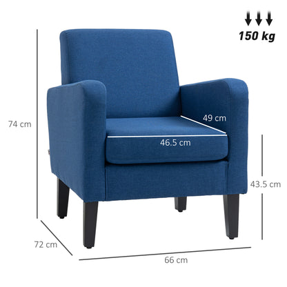 Niro Linen Look Blue Box Style Armchair
