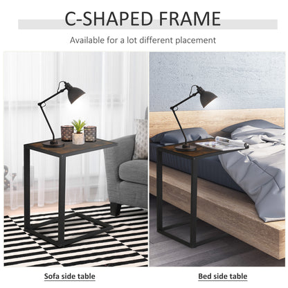 Yomifi Metal Brown And Black Sofa Side Table With Steel Frame