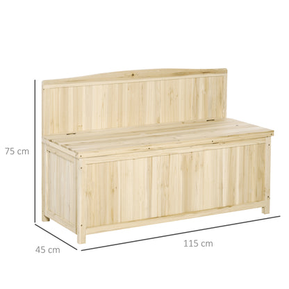 Venamo Wood Natural Outdoor Storage Bench With Lift Up Seat For Garden