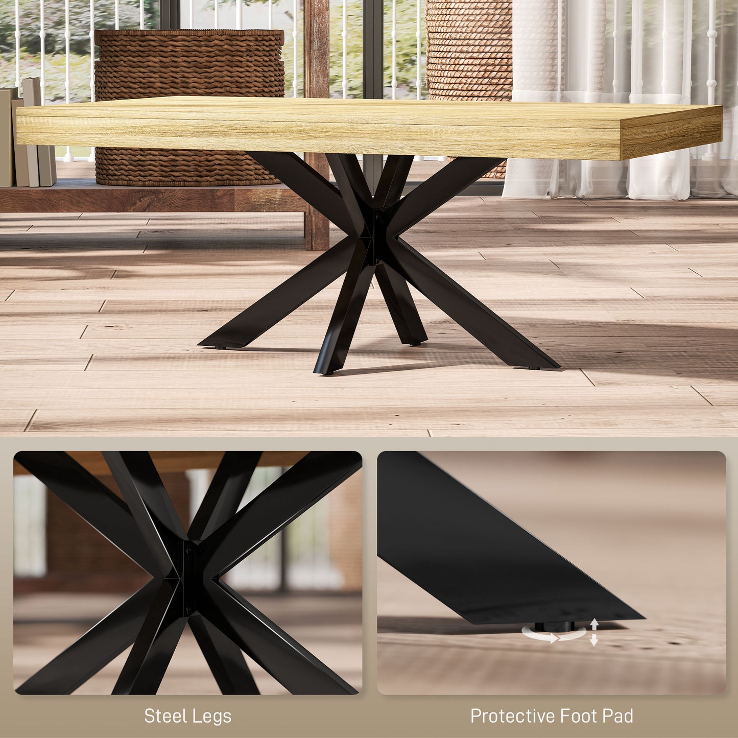 Hake Wooden Rustic Block Style Coffee Table With Wood Effect Finish