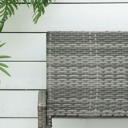 Mata Rattan Grey 2 Seater Garden Bench With Armrests