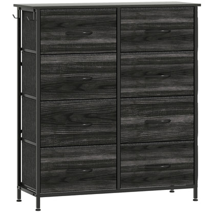 Elzi Fabric And Metal Black 8 Drawer Storage Chest