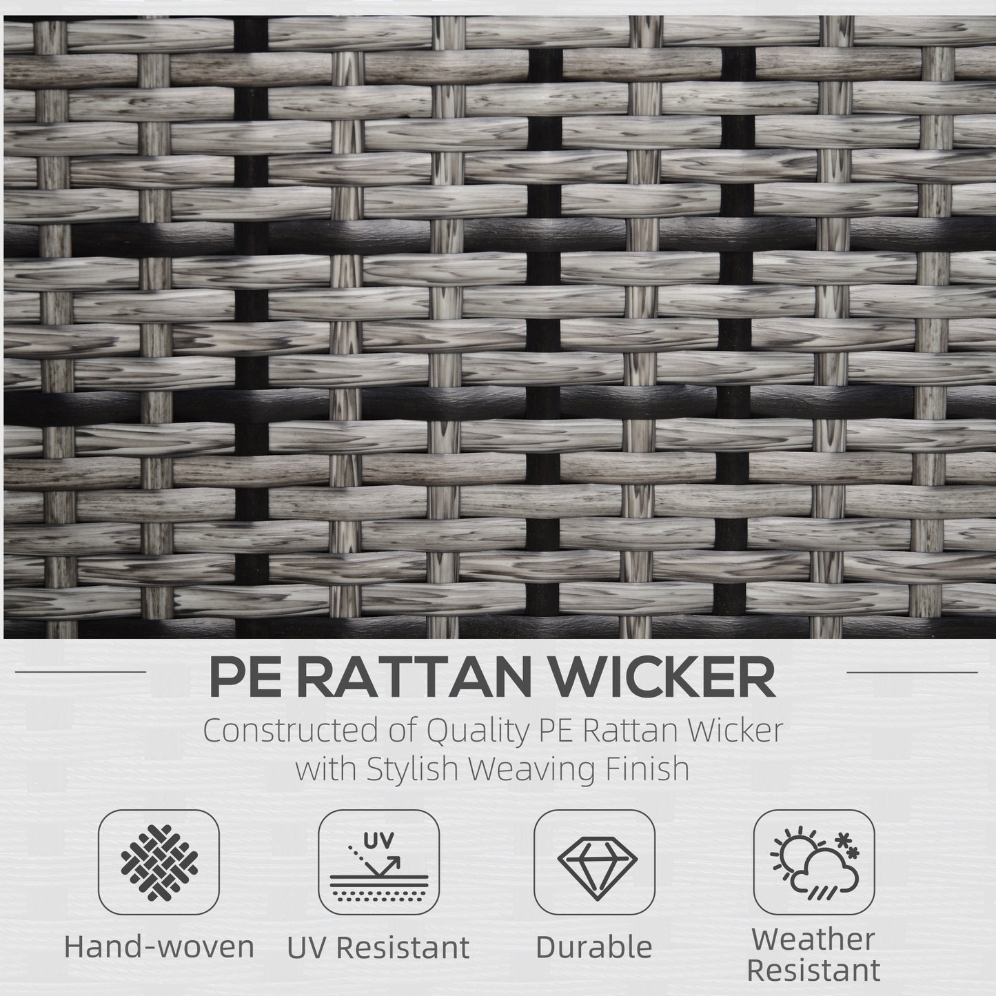 Roso Naba Rattan Grey Outdoor Armchair With Cushion
