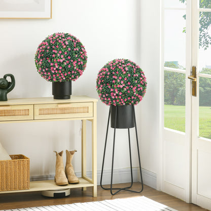 Notolu Kano Set Of 2 Artificial Boxwood Ball Plants In Pink Finish