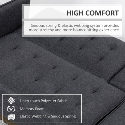 Nissa Grey Fabric 3 Seater Sofa Bed Diamond Tufted Back