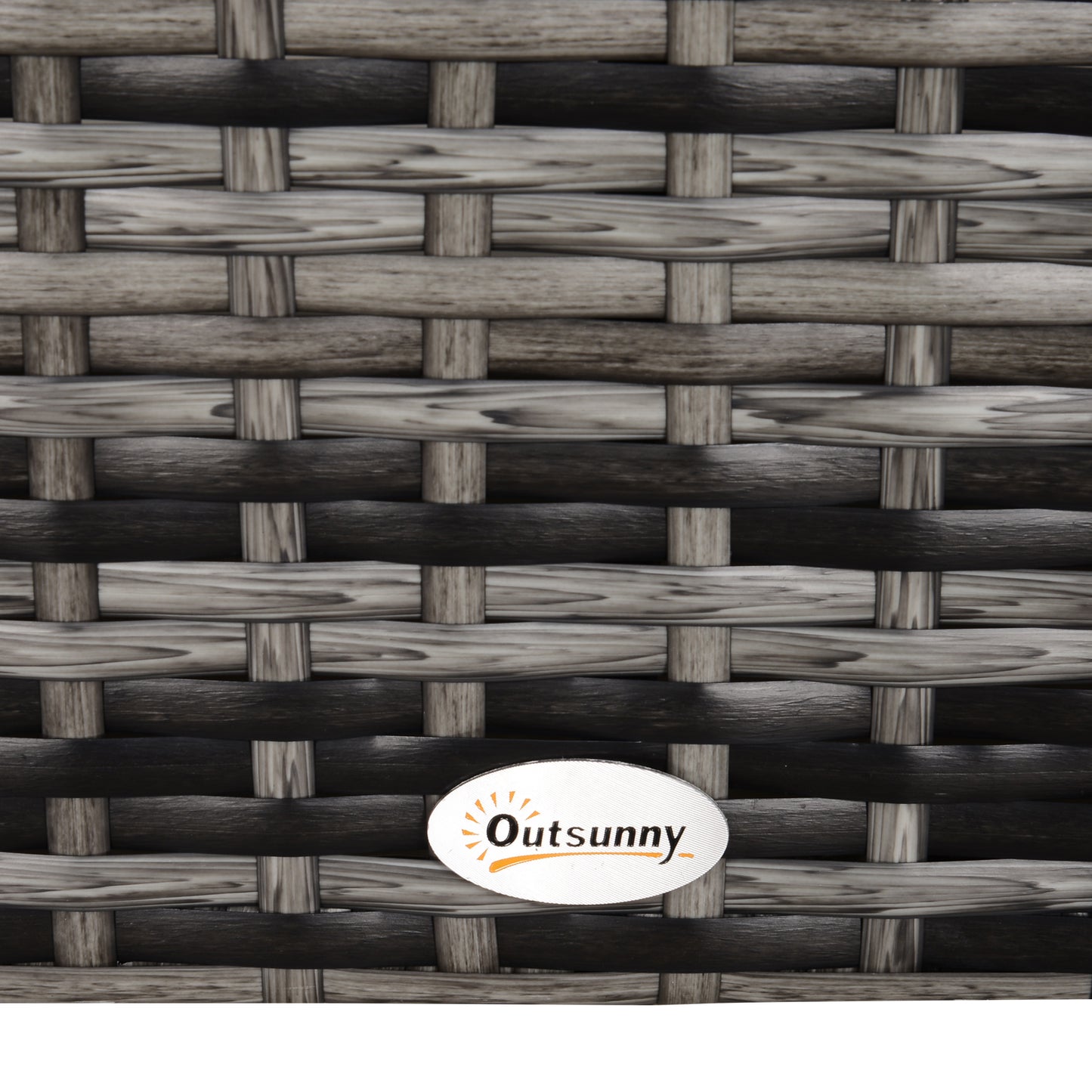 Mael Nimo Faux Rattan Grey Square Outdoor Garden Table With Glass Top