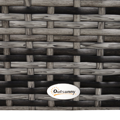 Mael Nimo Faux Rattan Grey Square Outdoor Garden Table With Glass Top
