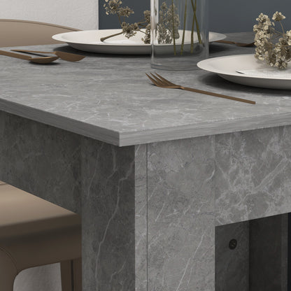 Kava Cement Grey Square Dining Table With Faux Cement Finish Compact Modern Style