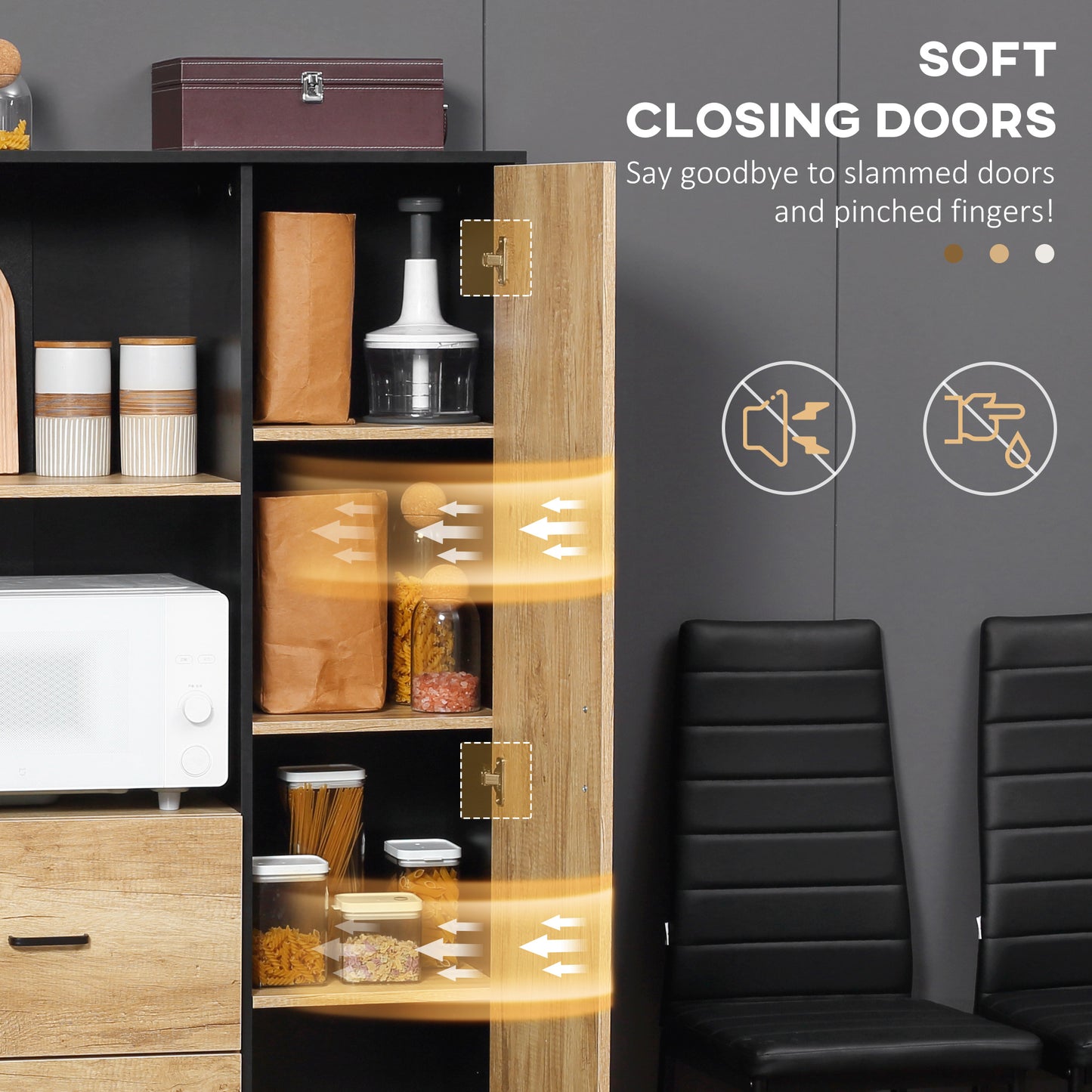 Halefi 160cm Wooden White Tall Kitchen Pantry Cabinet Adjustable Shelves Drawers And Door