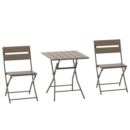 Noyofi 3 Piece Foldable Garden Bistro Set With Table And Chairs In Grey